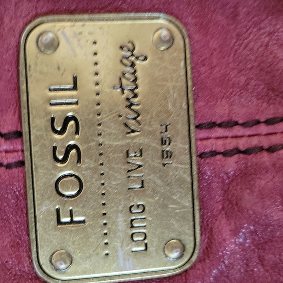 GORGEOUS VINTAGE FOSSIL DISTRESSED LEATHER BAG - Picture 3 of 16